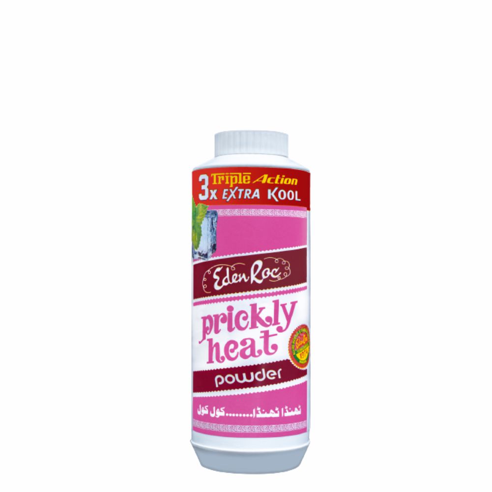 Eden Roc Extra Kool Prickly Heat Powder with menthol for instant cooling and heat rash relief